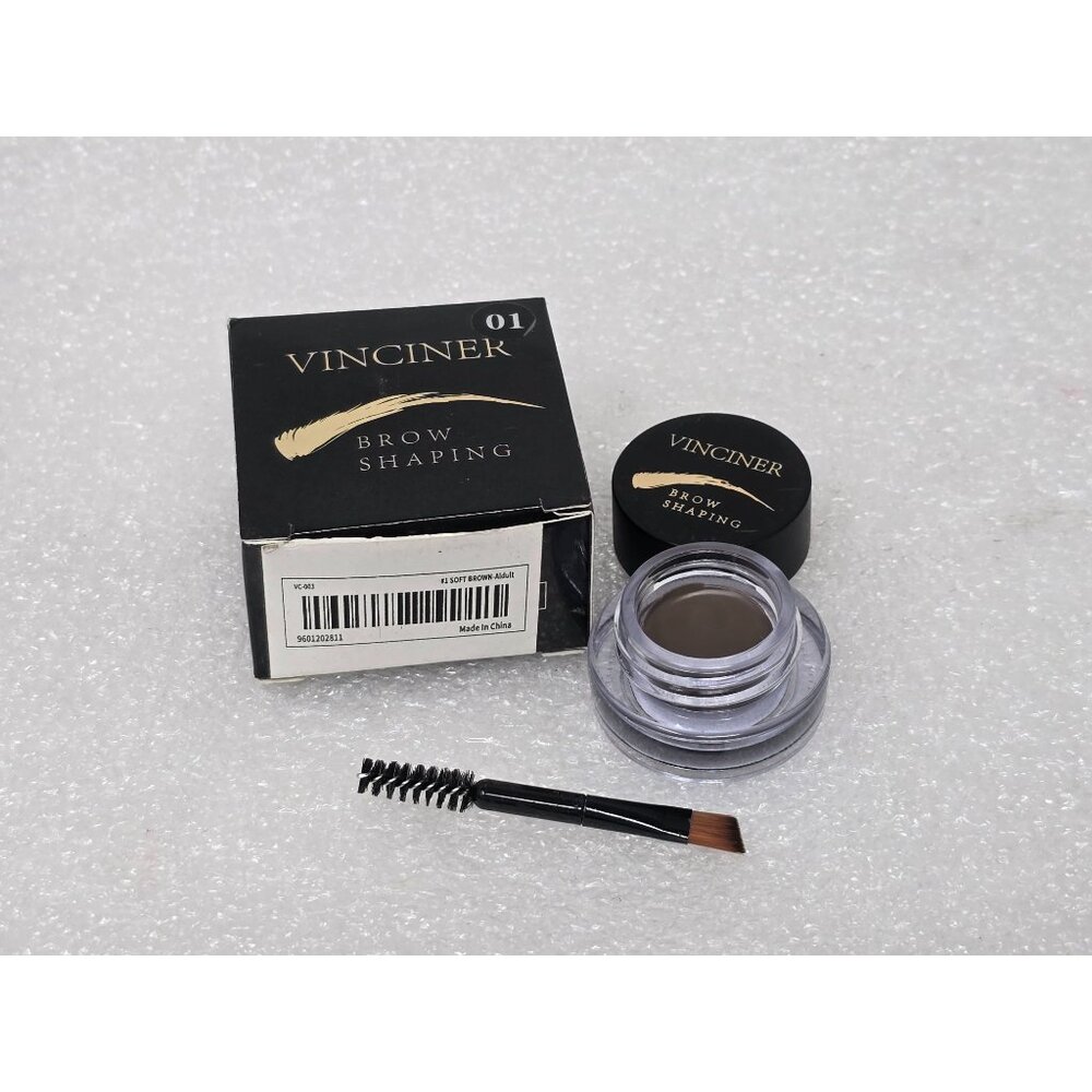 Vinciner Brow Shaping Kit 01 Soft Brown Includes Brush & Eyebrow Pomade